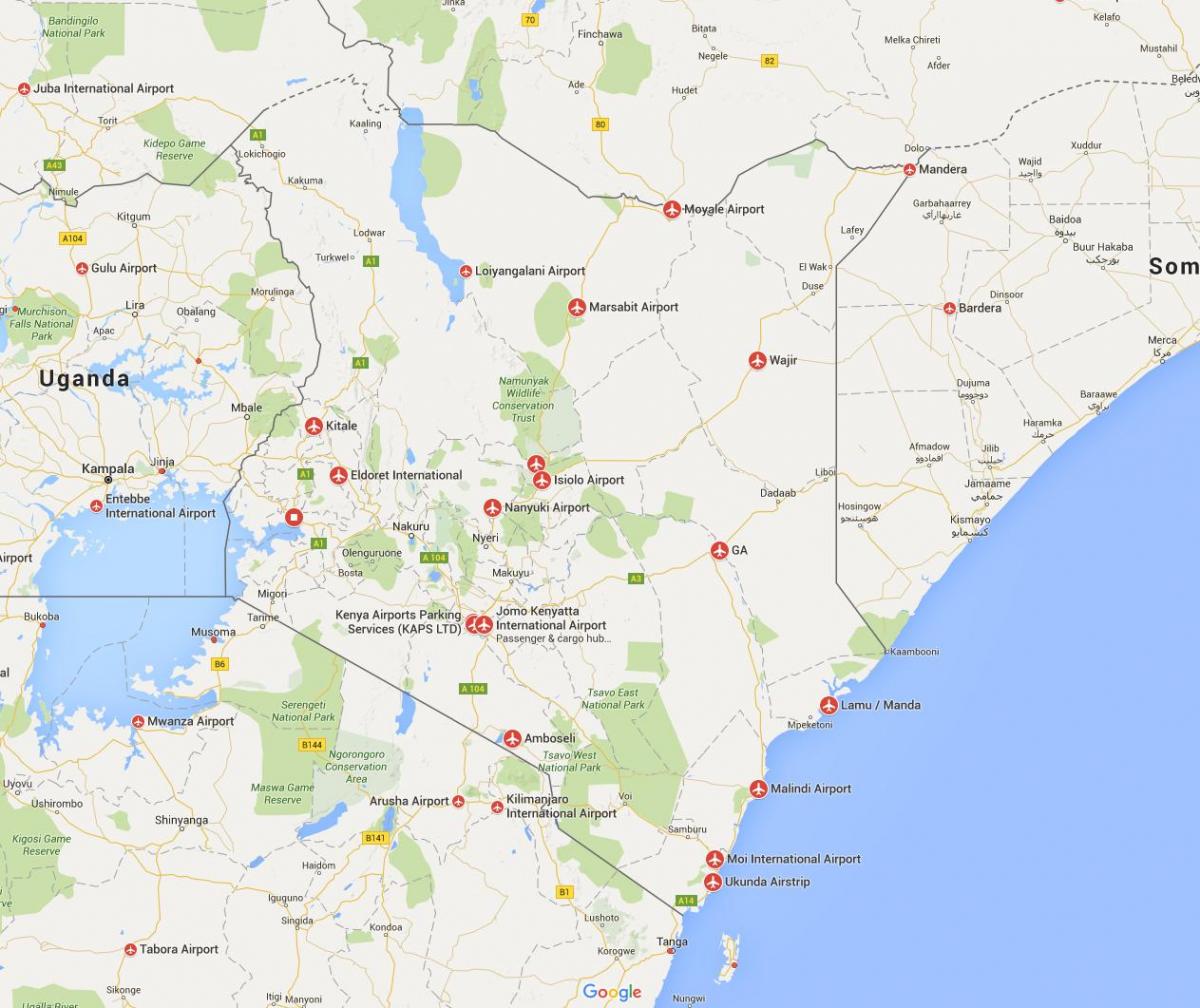 kort over Kenya lufthavne