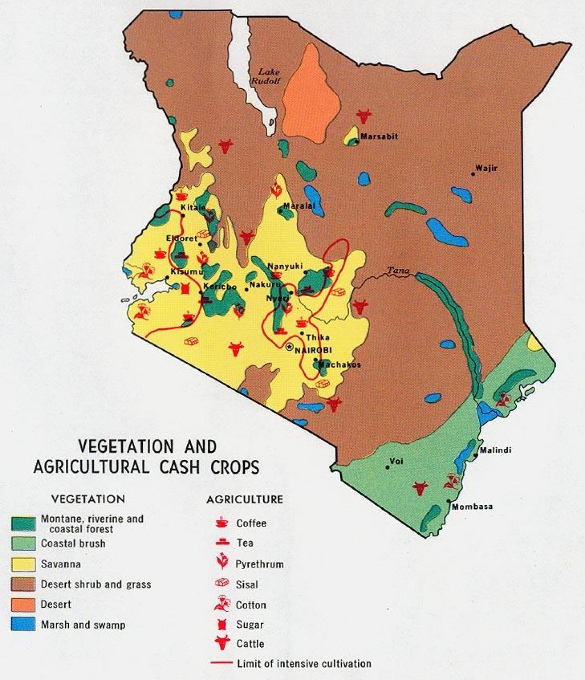 kort over Kenya naturlige ressourcer