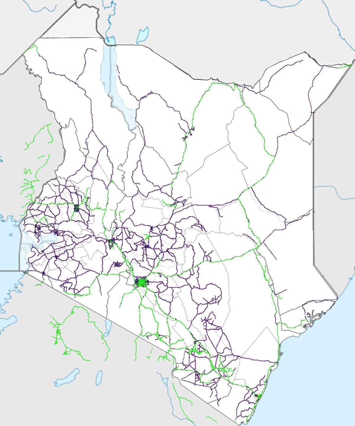 kort over Kenya jernbane