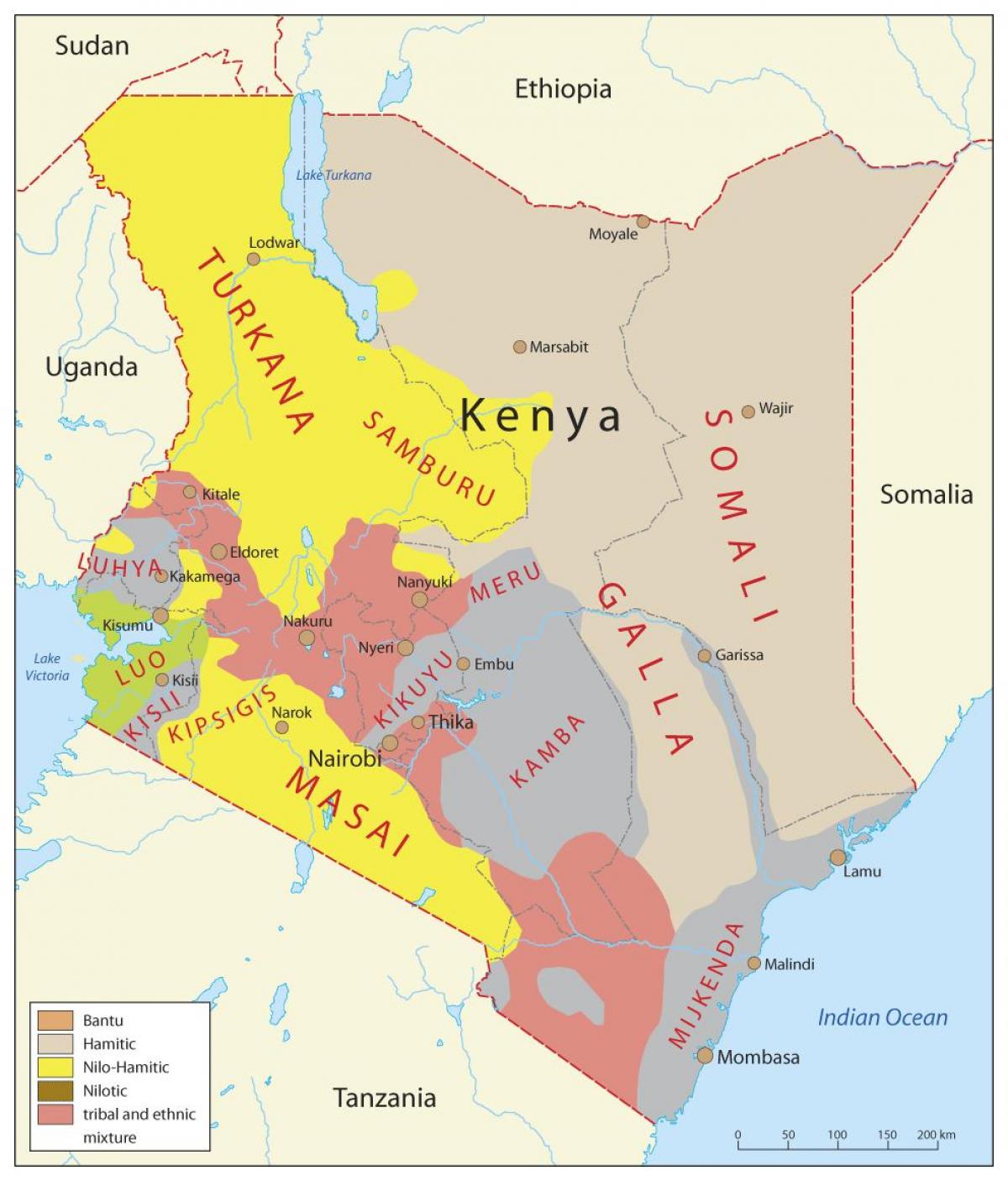 Kenya etniske kort