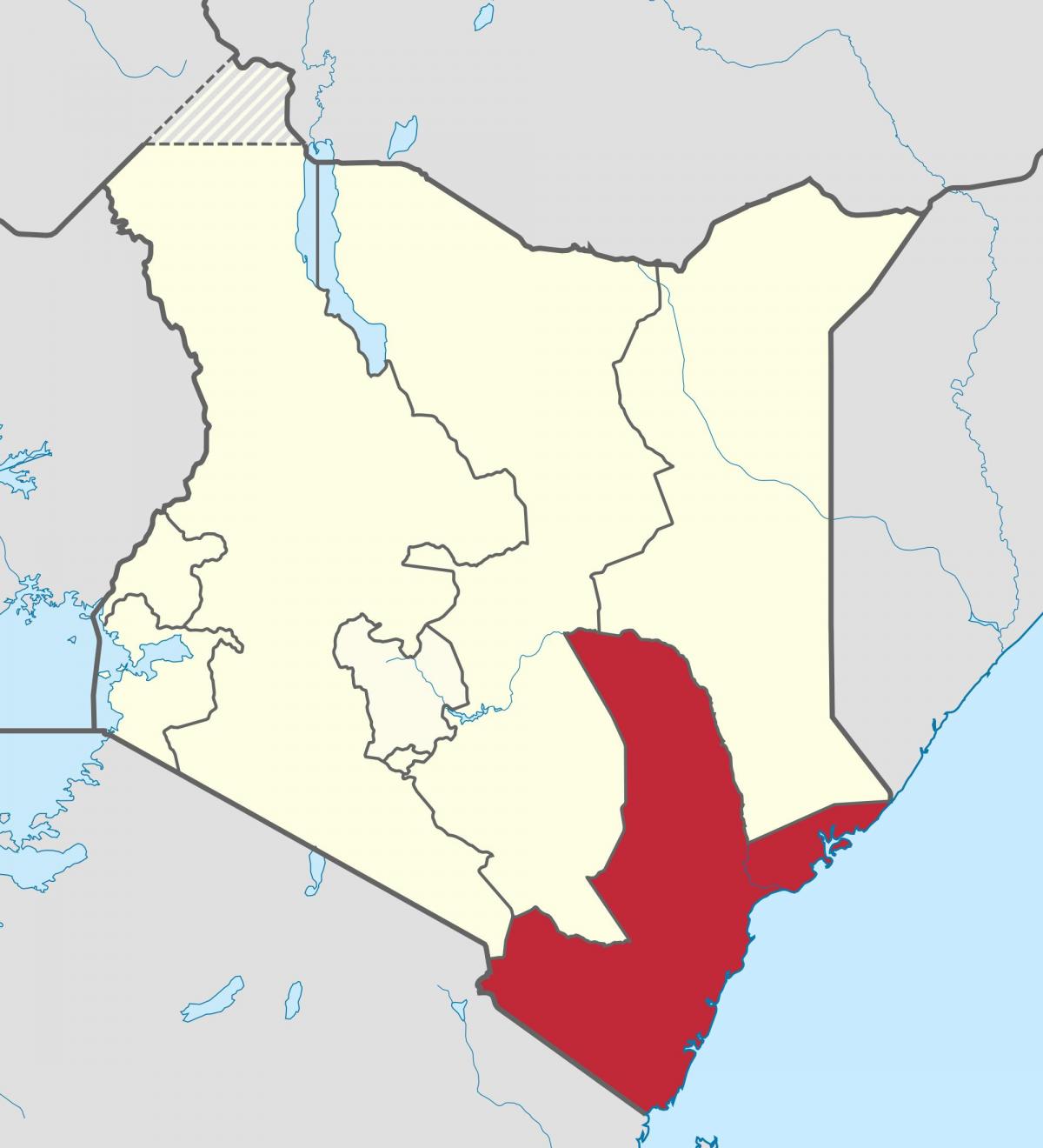 kort over kyst-provinsen Kenya