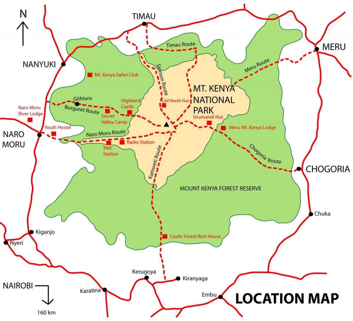kort over mount Kenya