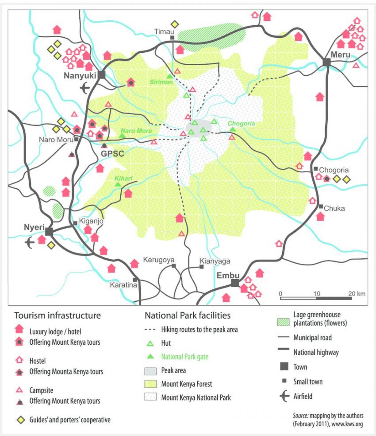 mt Kenya på afrika kort