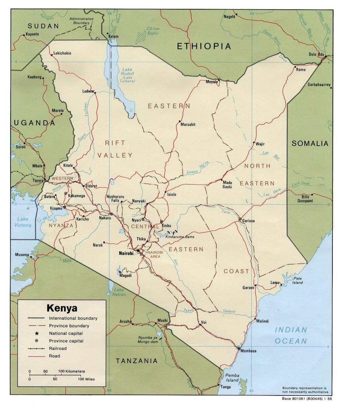 Kenya floder kort