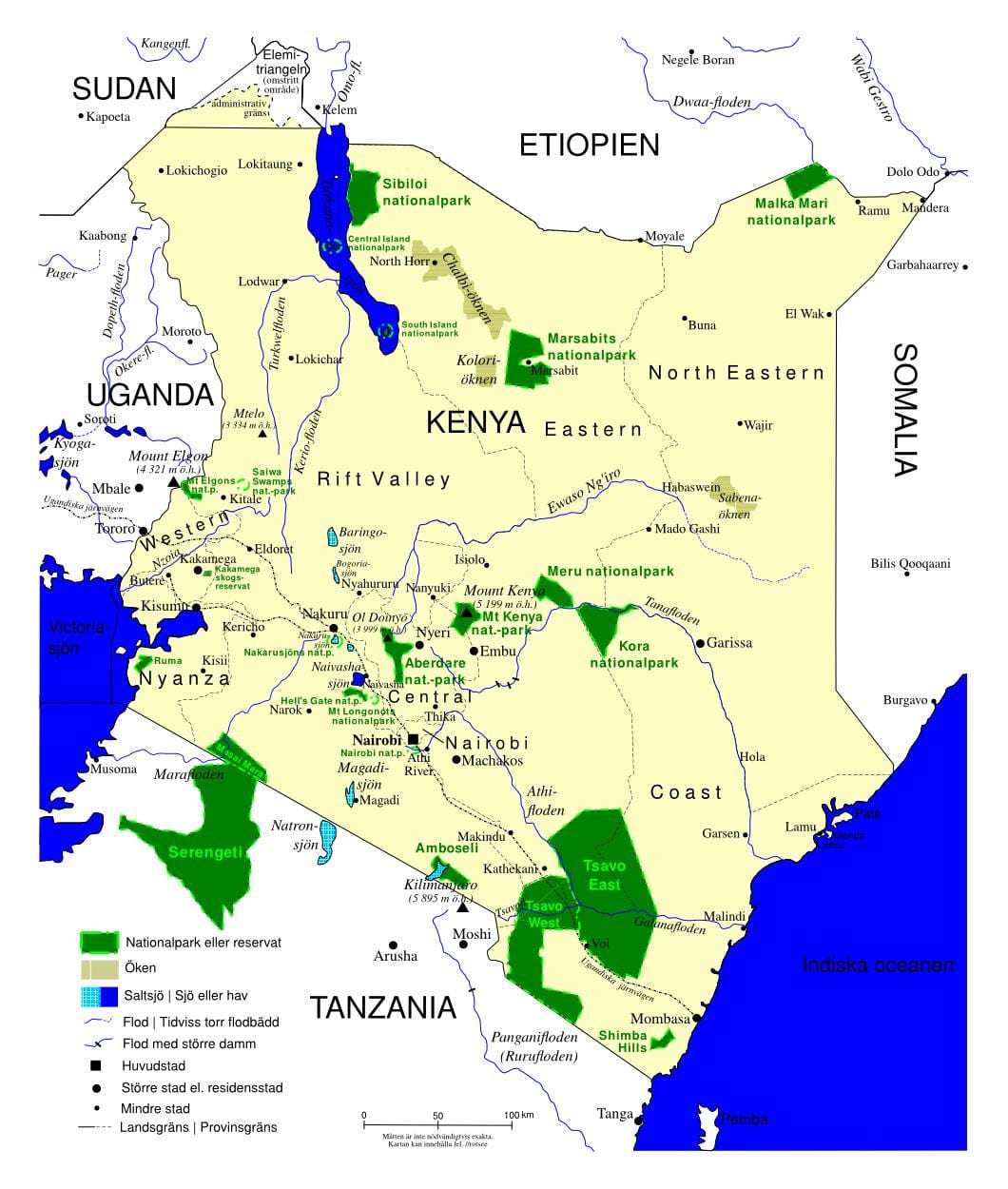 kort over Kenya fugl