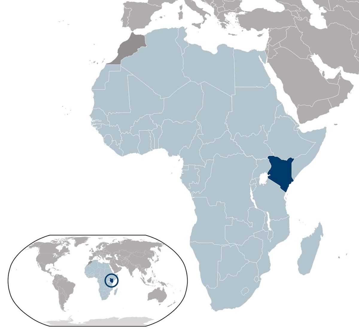 Kenya kort placering