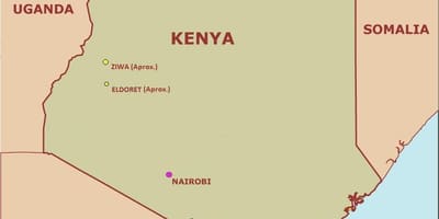 Kort af kort i Kenya
