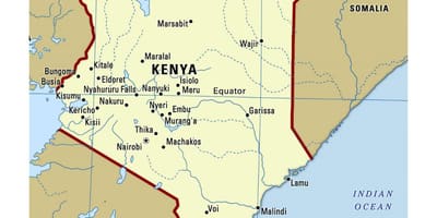 Ækvator i Kenya kort