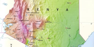 Kort over Kenya bjerge
