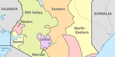 Kenya administrative kort