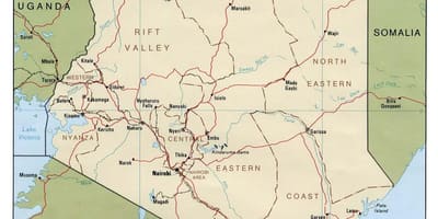 Kenya floder kort