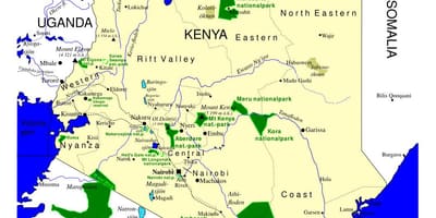 Kort over Kenya fugl