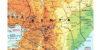 Kenya geografiske kort