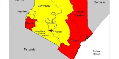 Kort over Kenya malaria