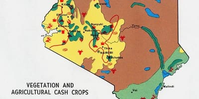 Kort over Kenya naturlige ressourcer