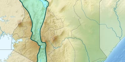 Kort over rift valley i Kenya