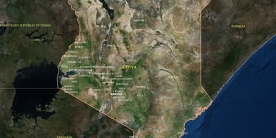 Kort over satellit-kort i Kenya